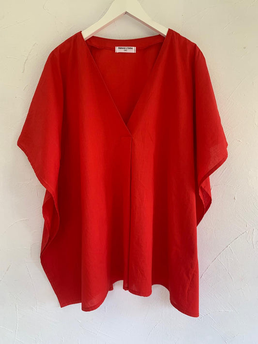 Caftan court Rouge