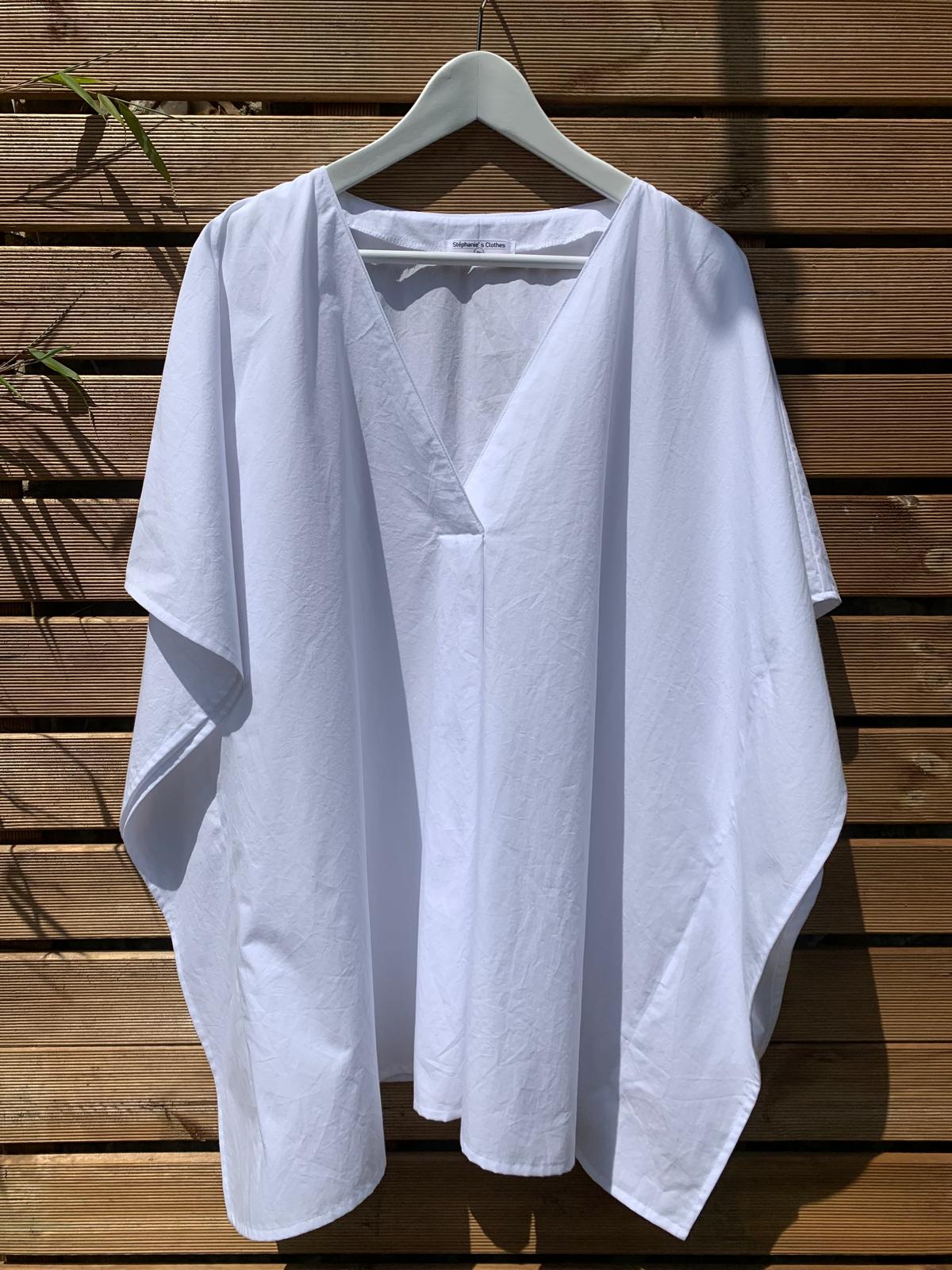 Caftan court Blanc